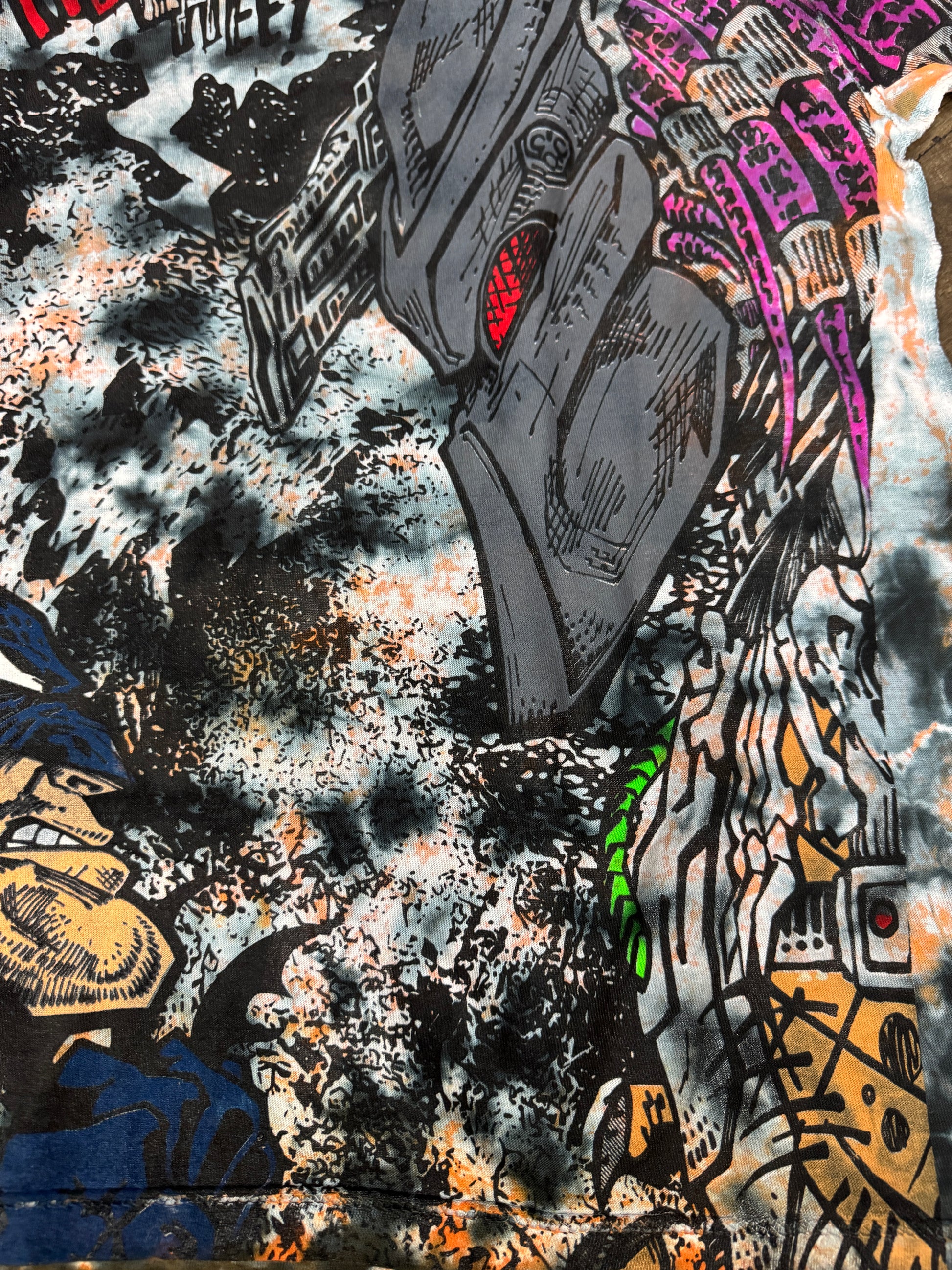 Orange & blue tye dye - Batman & predator