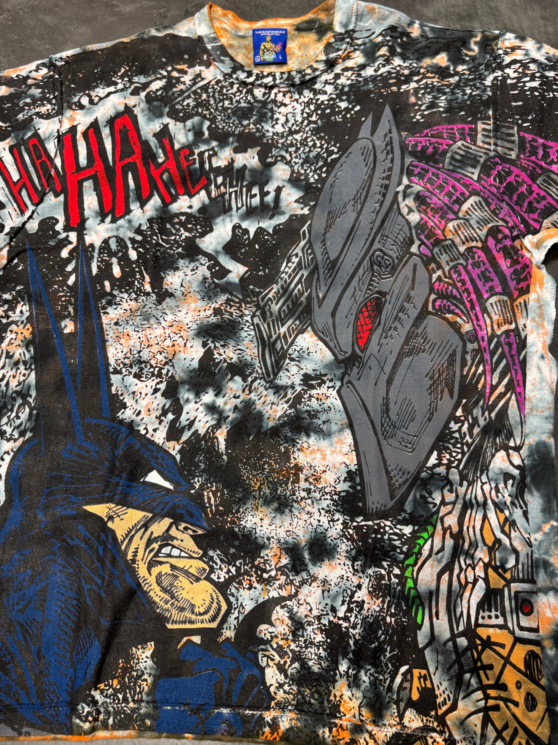 Orange & blue tye dye - Batman vs Predator
