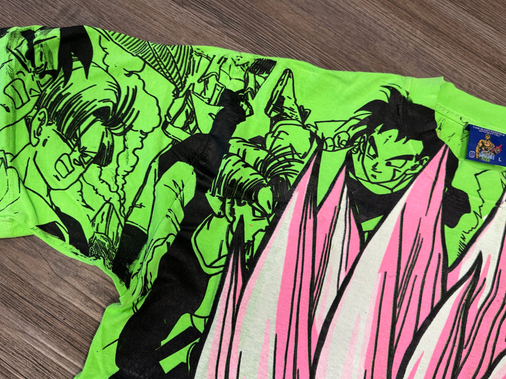 Neon green - Gohan mega print (pink)