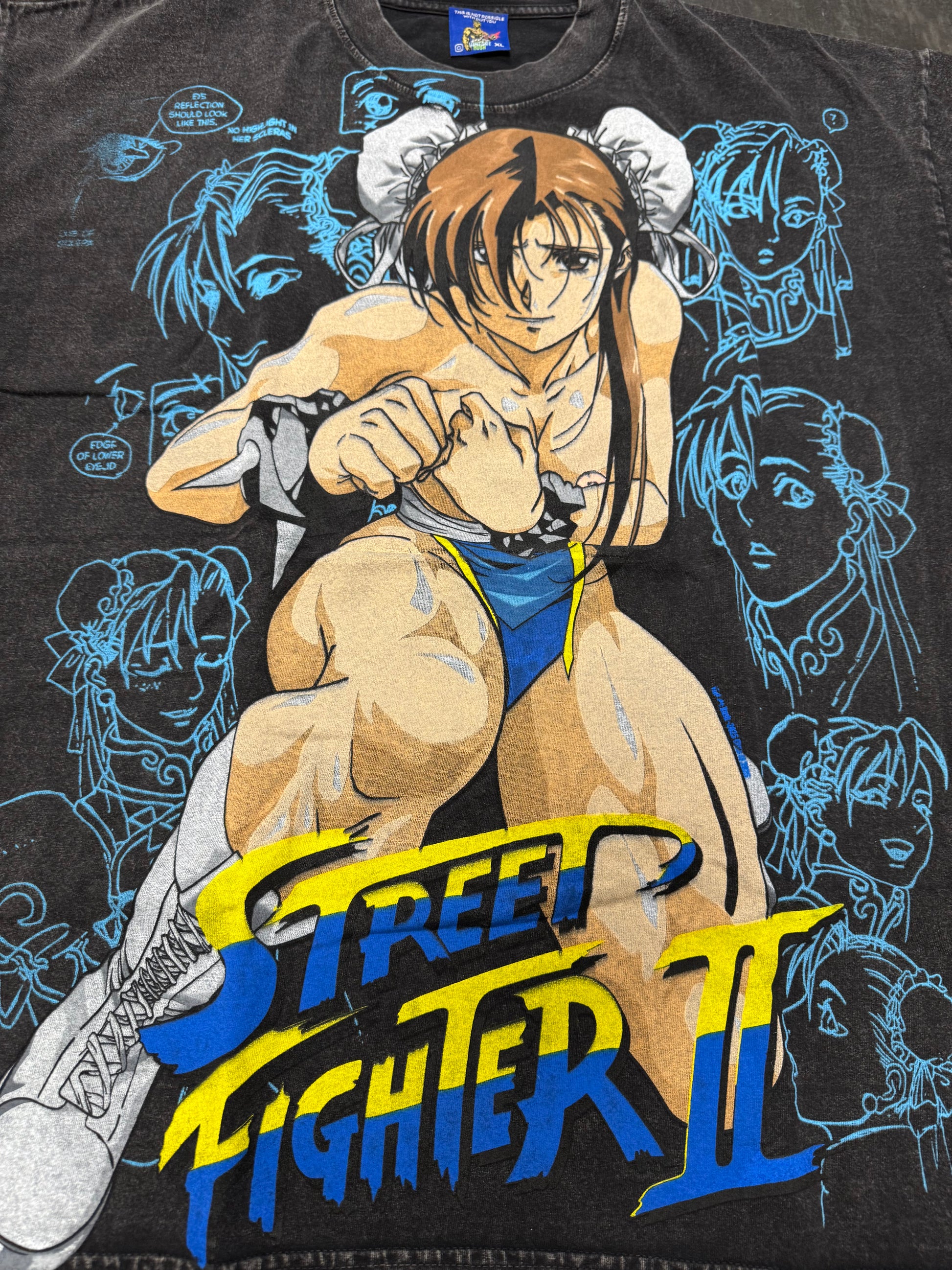 Black acid wash - XXX chun Li kneeing front