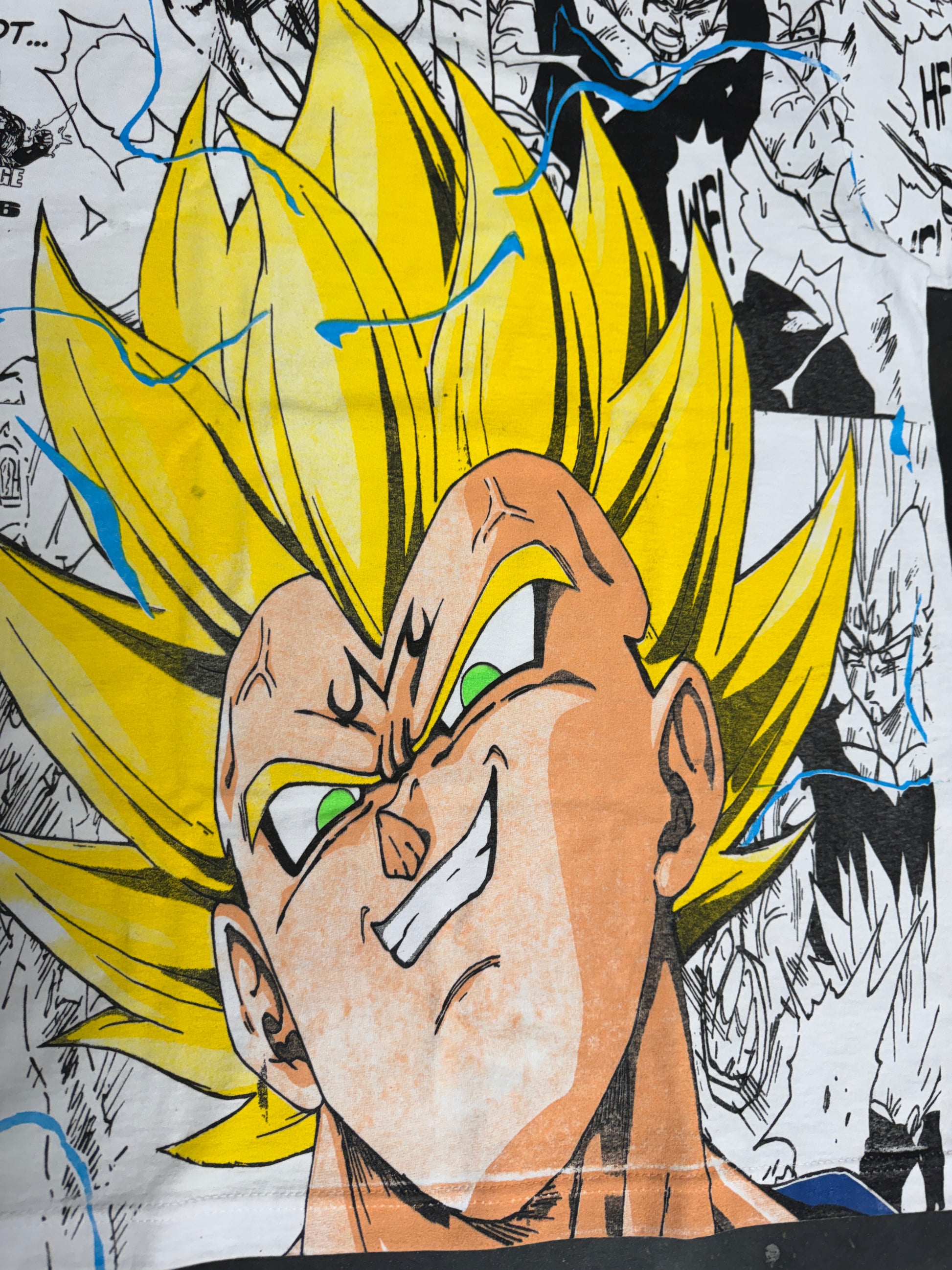 White - SSJ (yellow) Vegeta Mana Mega Print
