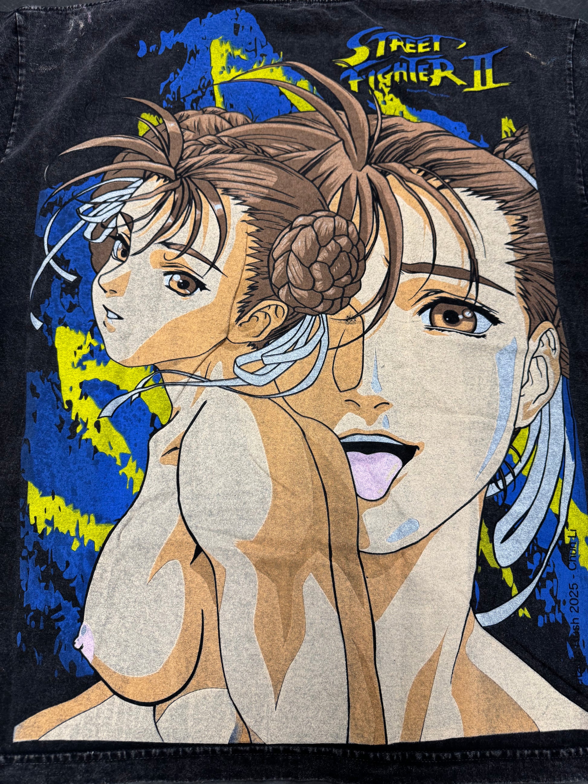 Black acid wash - XXX chun Li kneeing front