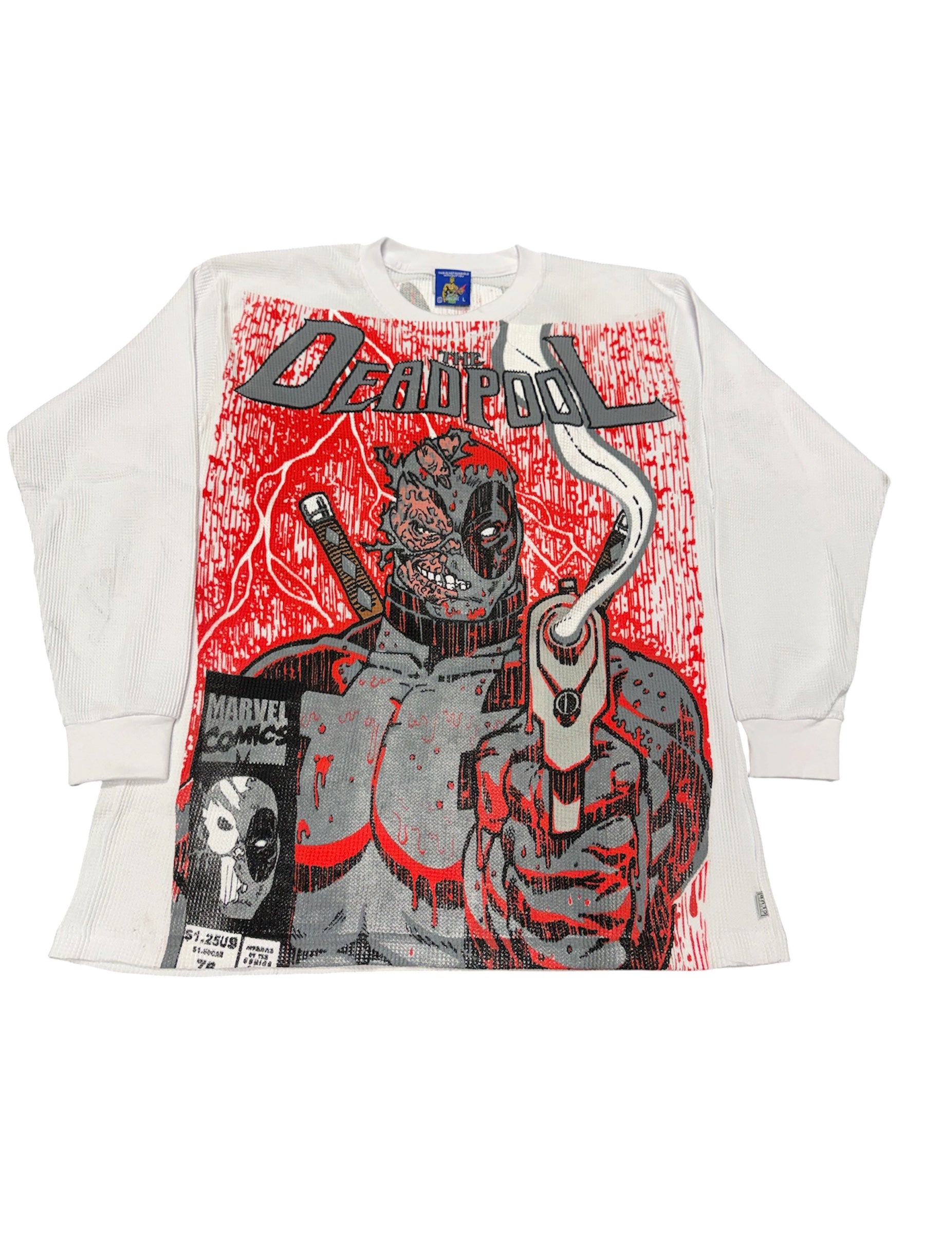 White thermal long sleeve - Blood rain Deadpool