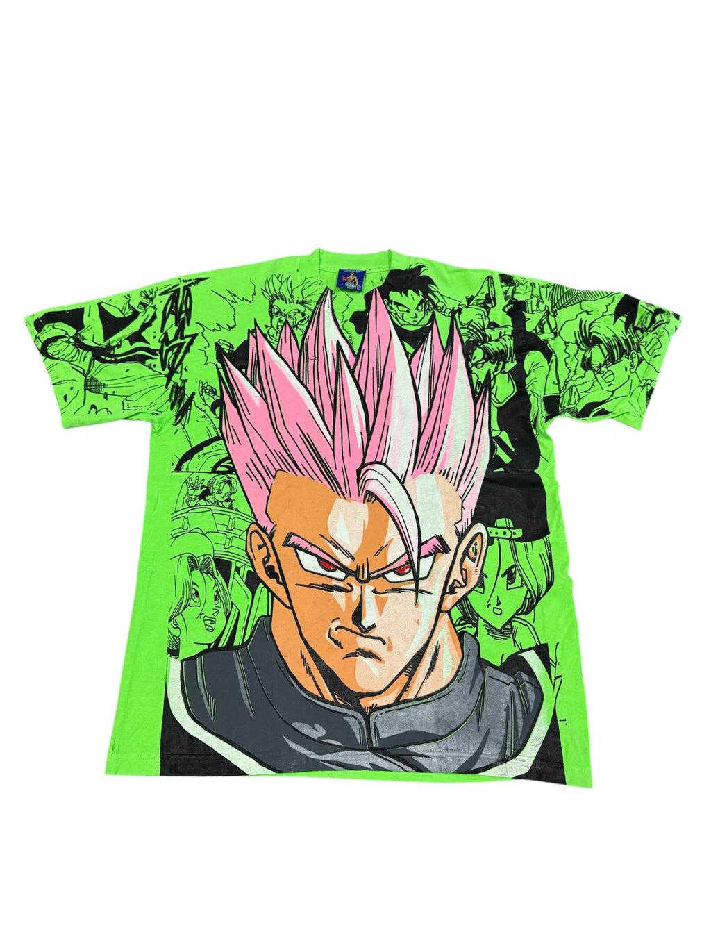 Neon green - Gohan mega print (pink)