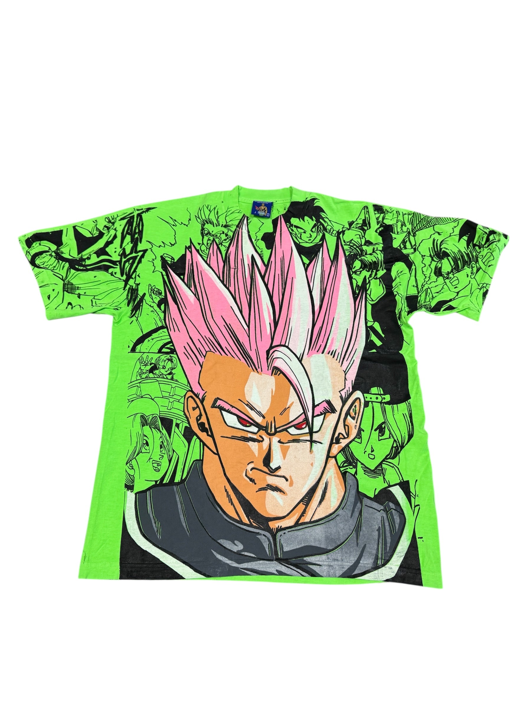 Neon green - Gohan mega print (pink)