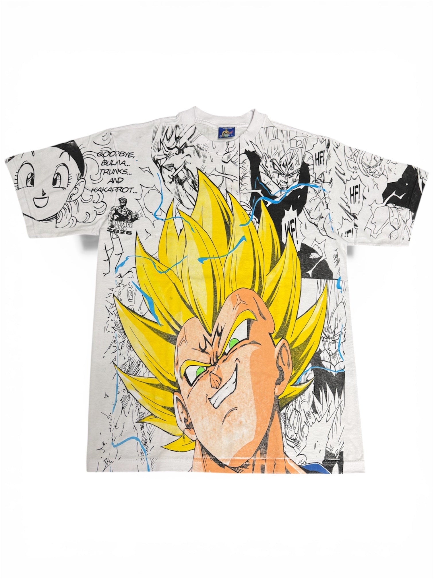 White - SSJ (yellow) Vegeta Mana Mega Print