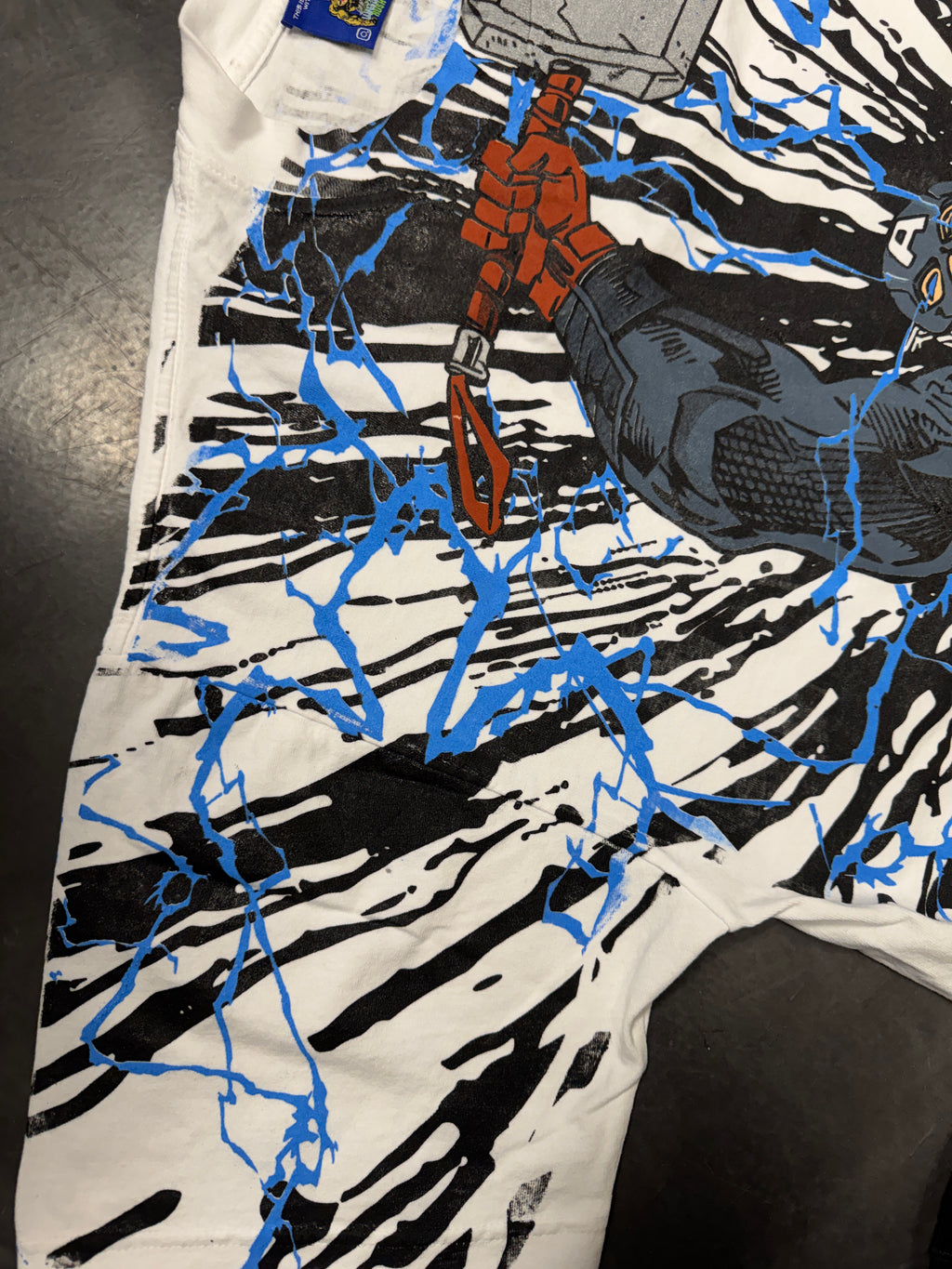 White - Captain America thors hammer mega print