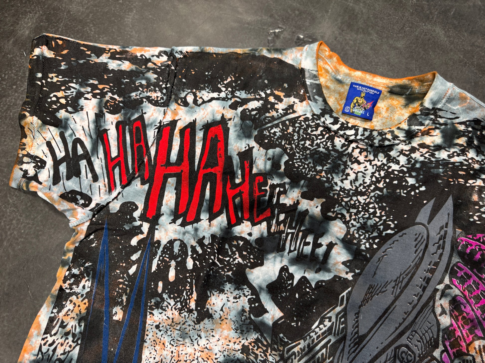 Orange & blue tye dye - Batman vs Predator
