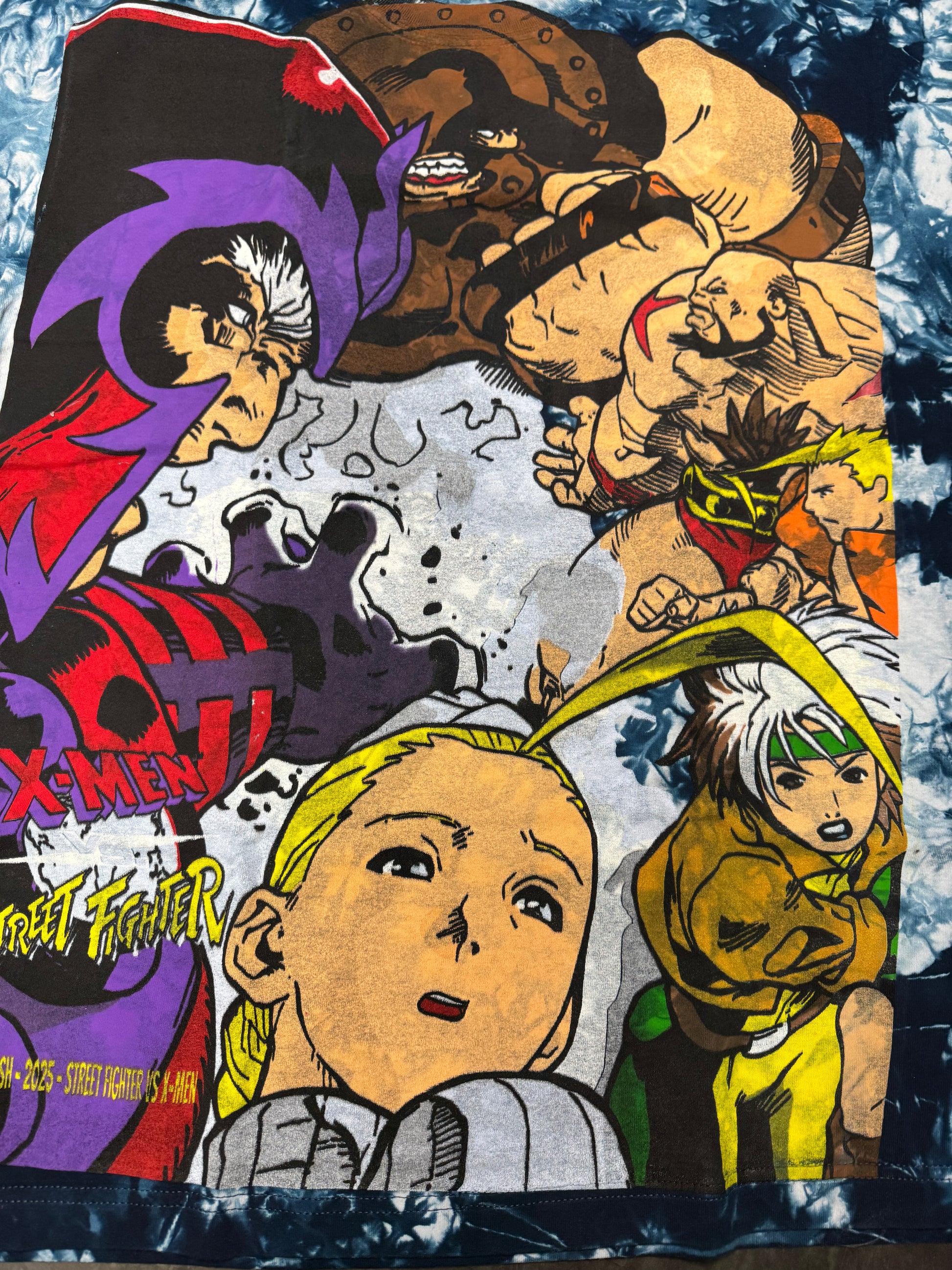 Blue & white tye dye - magneto vs x-men