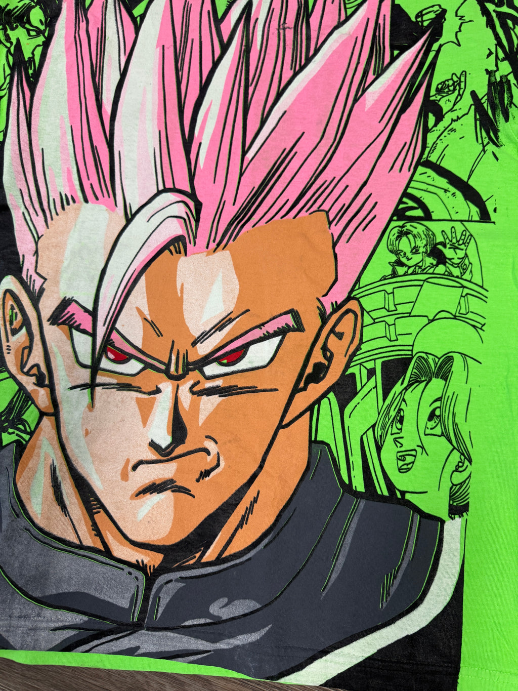 Neon green - Gohan mega print (pink)