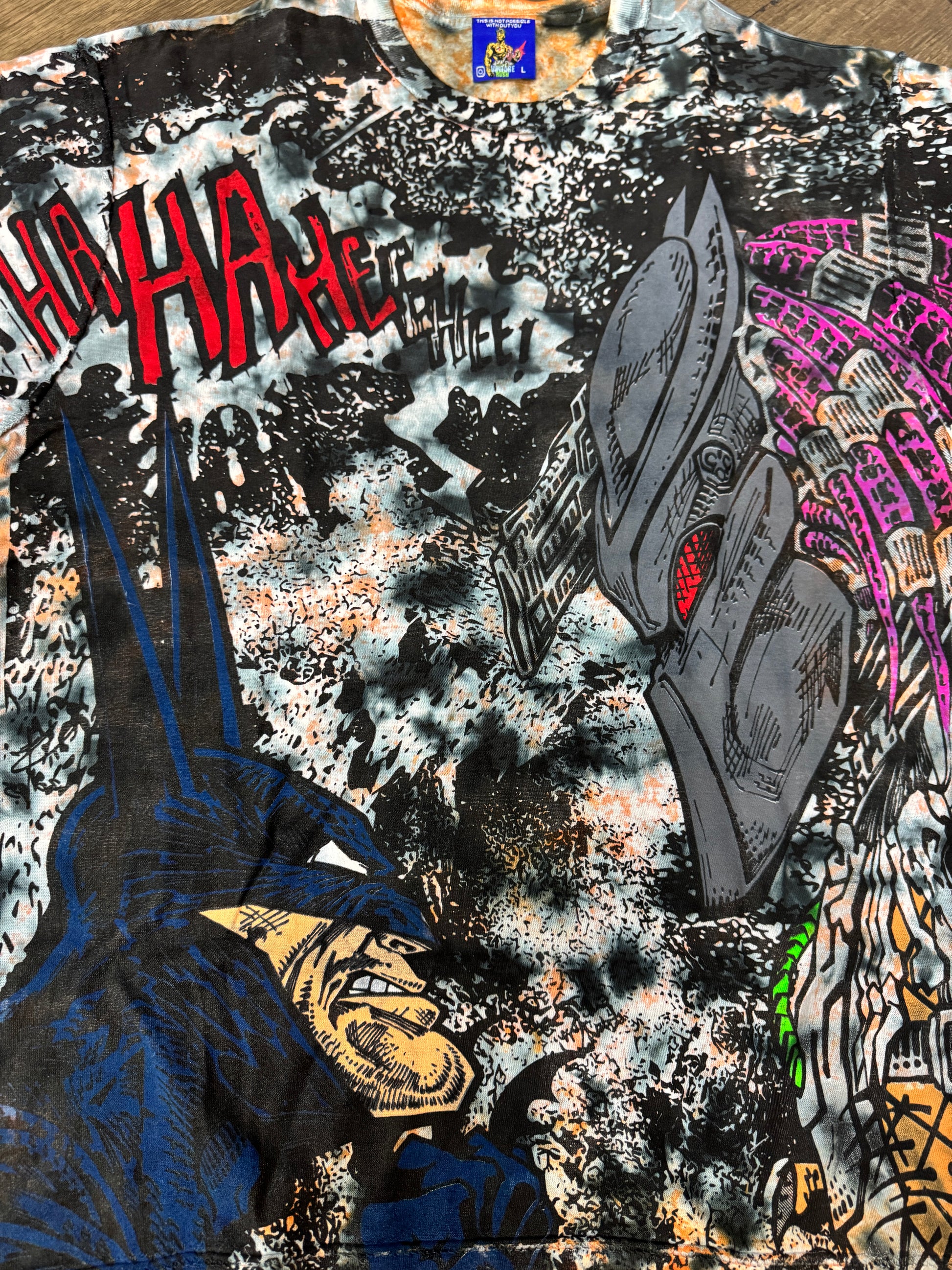 Orange & blue tye dye - Batman & predator