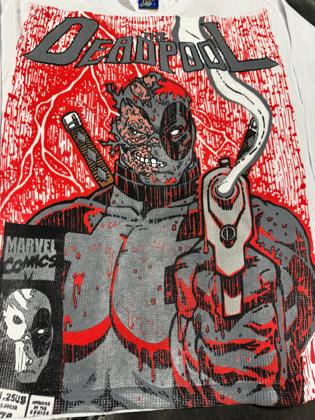White thermal long sleeve - Blood rain Deadpool