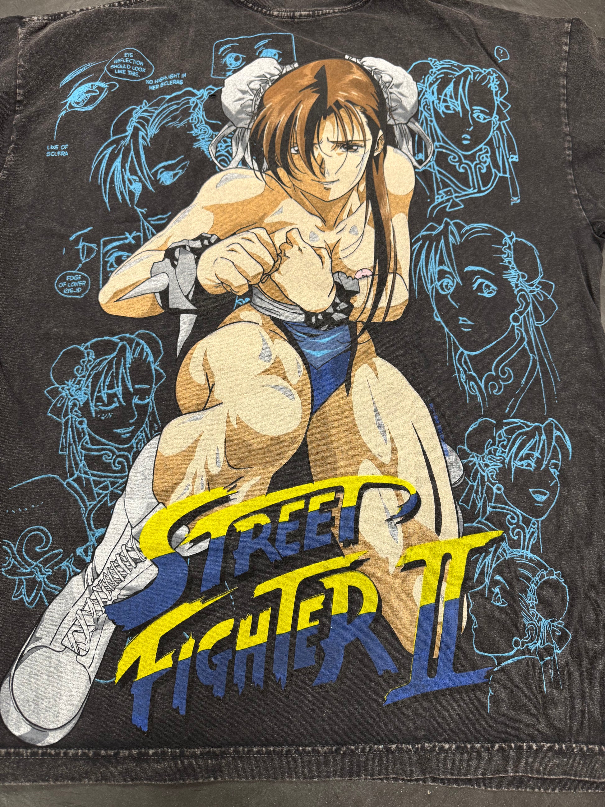 Black acid wash - XXX chun Li Big Face